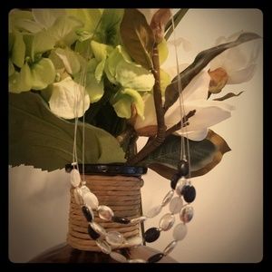 Black, white and silver necklace